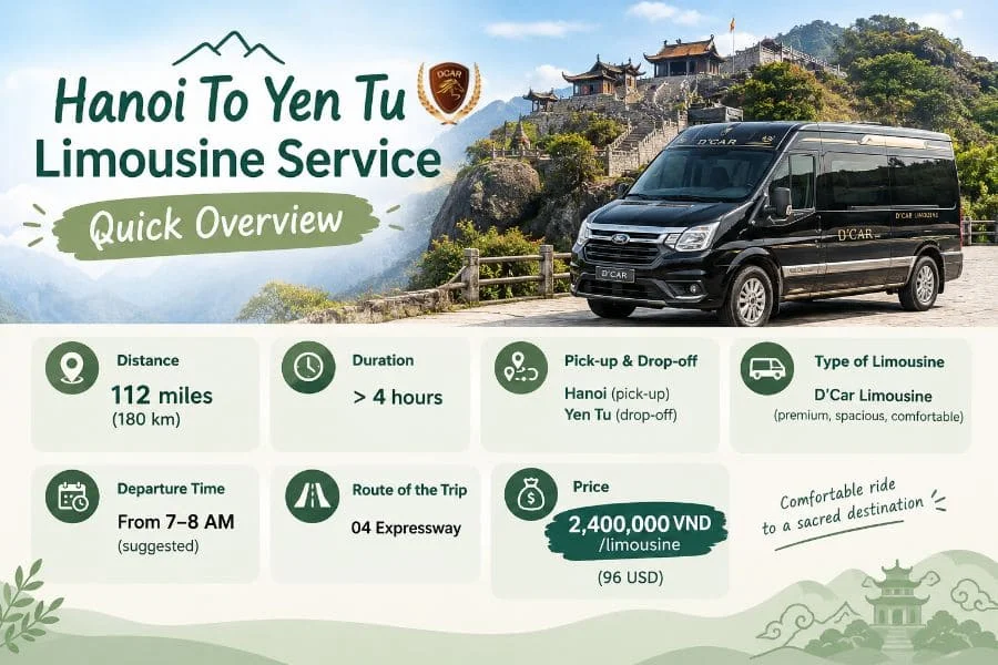 Hanoi to Yen Tu Limousine - Vietnam Limousine