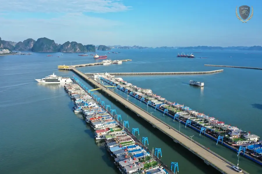 You can see Halong islets when standing at the port