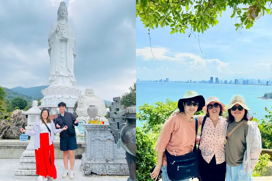Linh Ung Pagoda with tall Lady Buddha and Son Tra Peninsula views