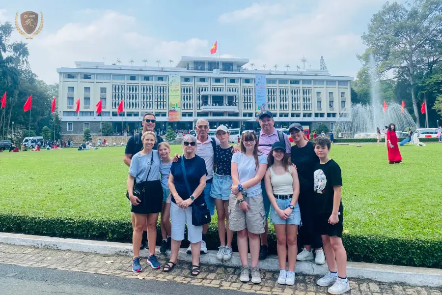 Cruise passengers docking at Phu My Port discovering Independence Palace in Ho Chi Minh City